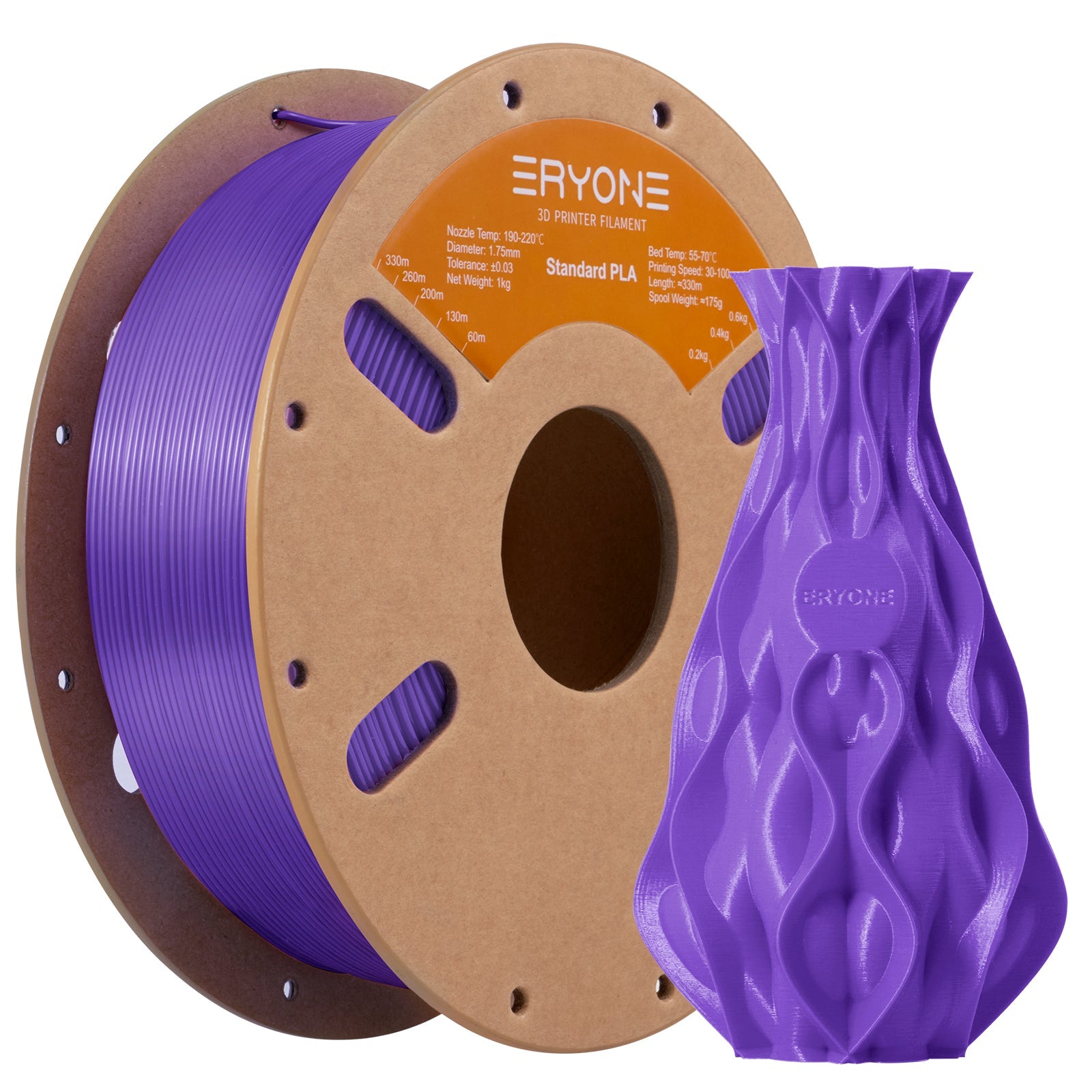 Filament pour imprimante 3D Eryone PLA 1.75mm, précision dimensionnelle +/- 0.05 mm 1kg (2.2LBS)/Pool
