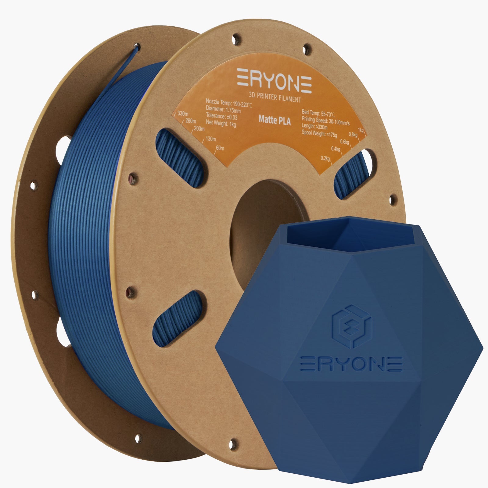ERYONE Matte PLA Filament, 1.75mm Filament für 3D Drucker, 1KG(2.2LBS)/ Spule