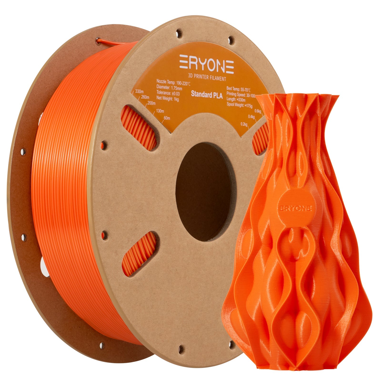 Filament pour imprimante 3D Eryone PLA 1.75mm, précision dimensionnelle +/- 0.05 mm 1kg (2.2LBS)/Pool