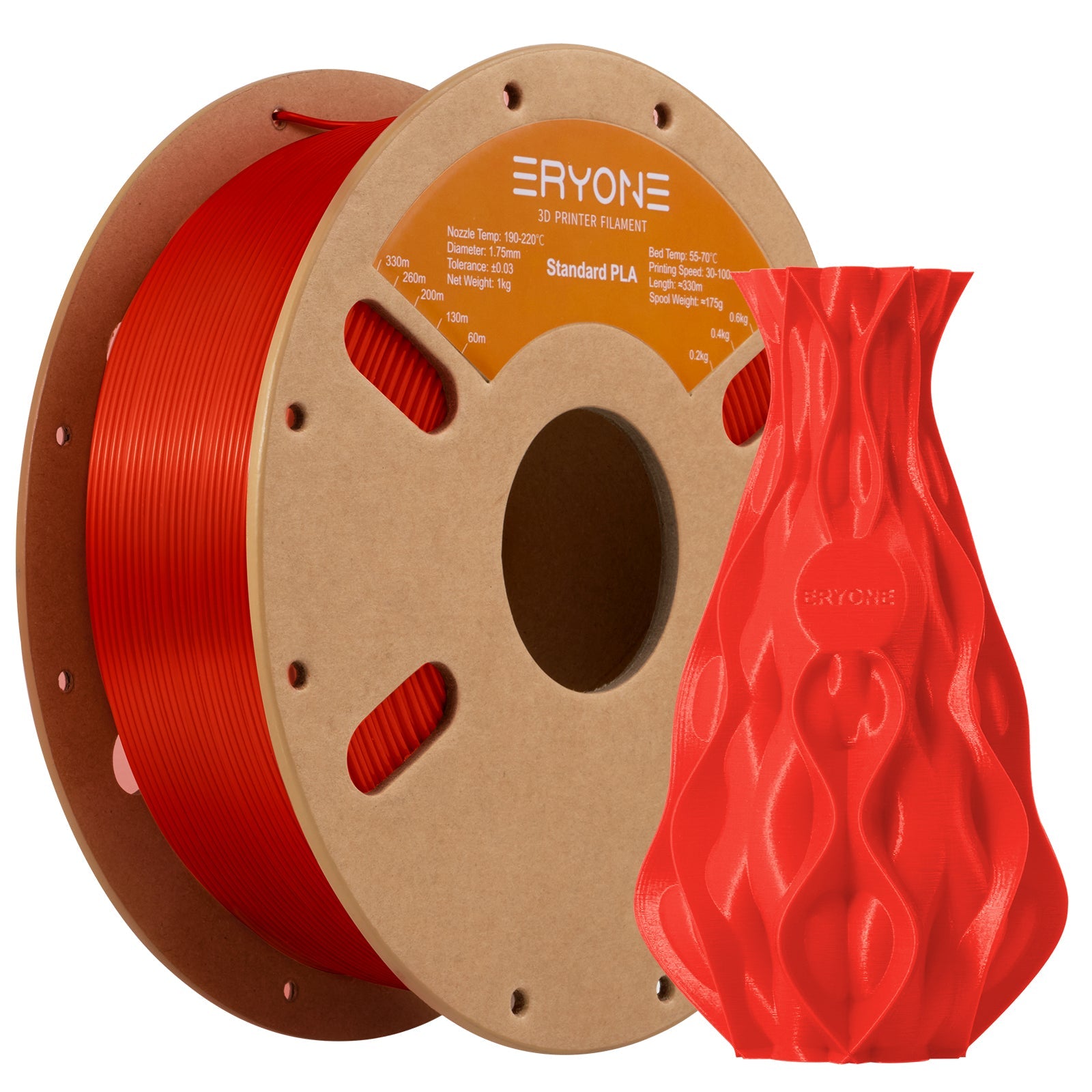 Filament pour imprimante 3D Eryone PLA 1.75mm, précision dimensionnelle +/- 0.05 mm 1kg (2.2LBS)/Pool