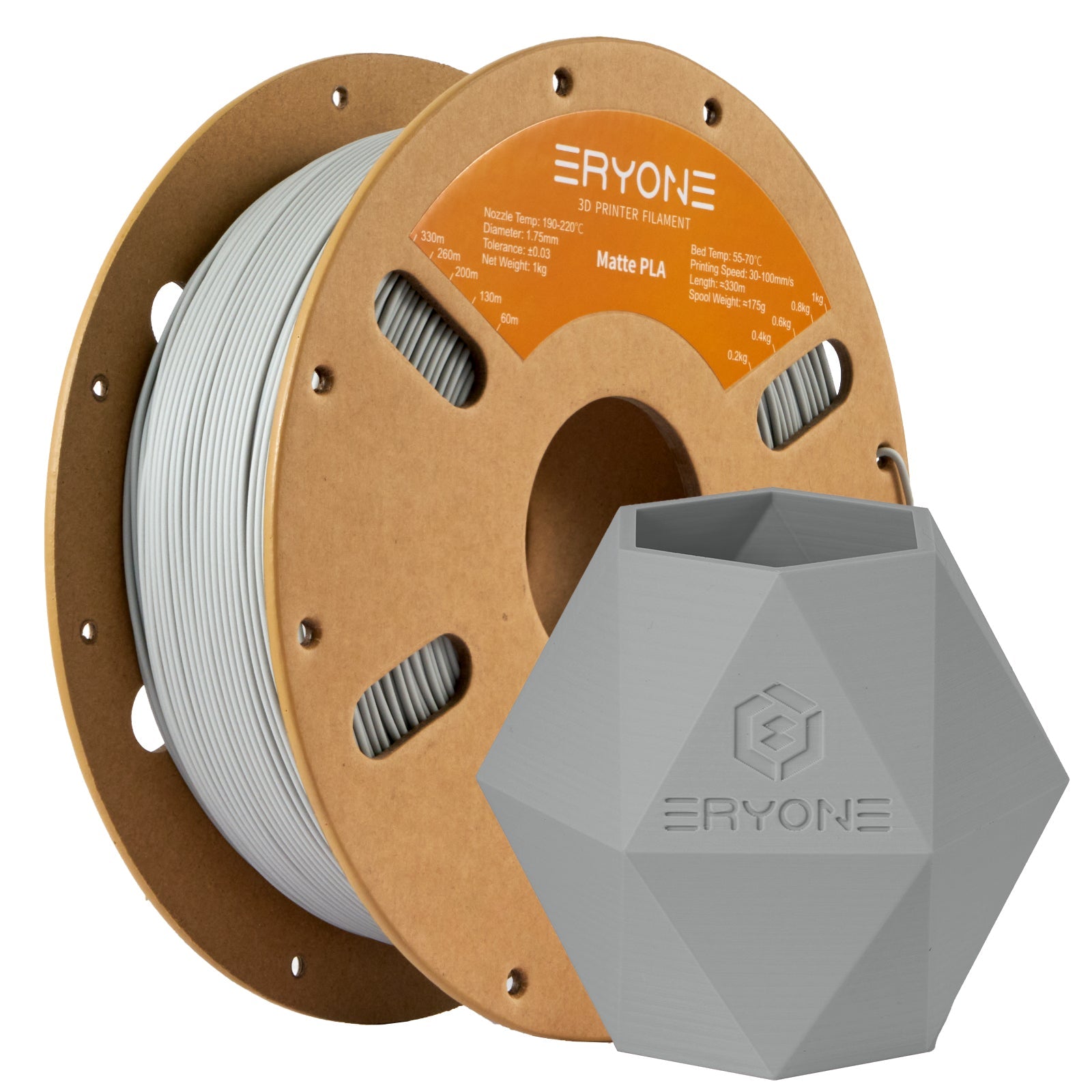 ERYONE Matte PLA Filament, 1.75mm Filament für 3D Drucker, 1KG(2.2LBS)/ Spule