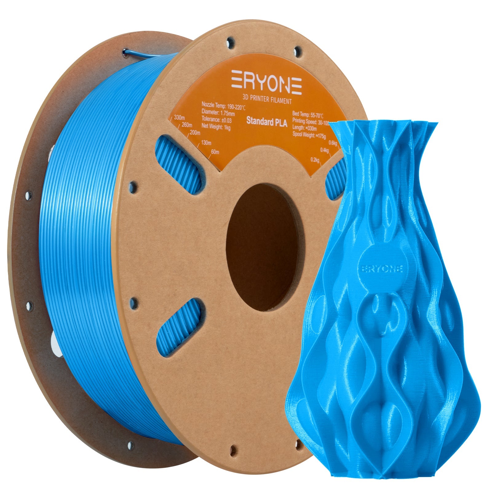 Filament pour imprimante 3D Eryone PLA 1.75mm, précision dimensionnelle +/- 0.05 mm 1kg (2.2LBS)/Pool