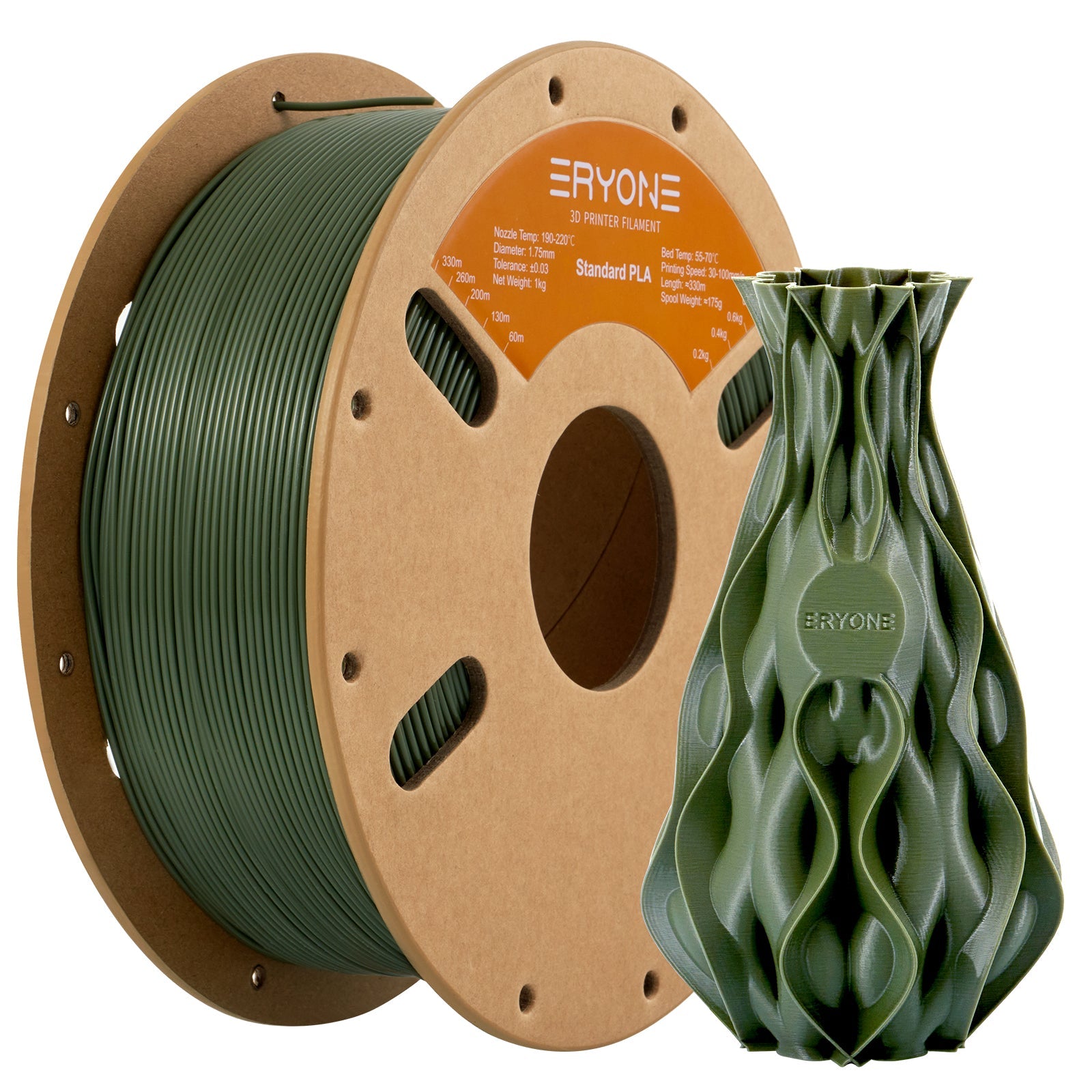 Filament pour imprimante 3D Eryone PLA 1.75mm, précision dimensionnelle +/- 0.05 mm 1kg (2.2LBS)/Pool