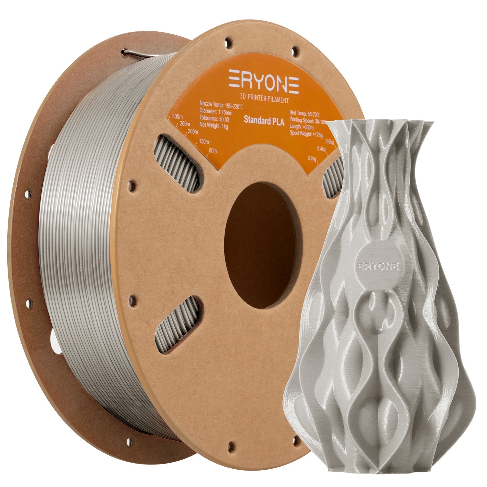 Filament pour imprimante 3D Eryone PLA 1.75mm, précision dimensionnelle +/- 0.05 mm 1kg (2.2LBS)/Pool