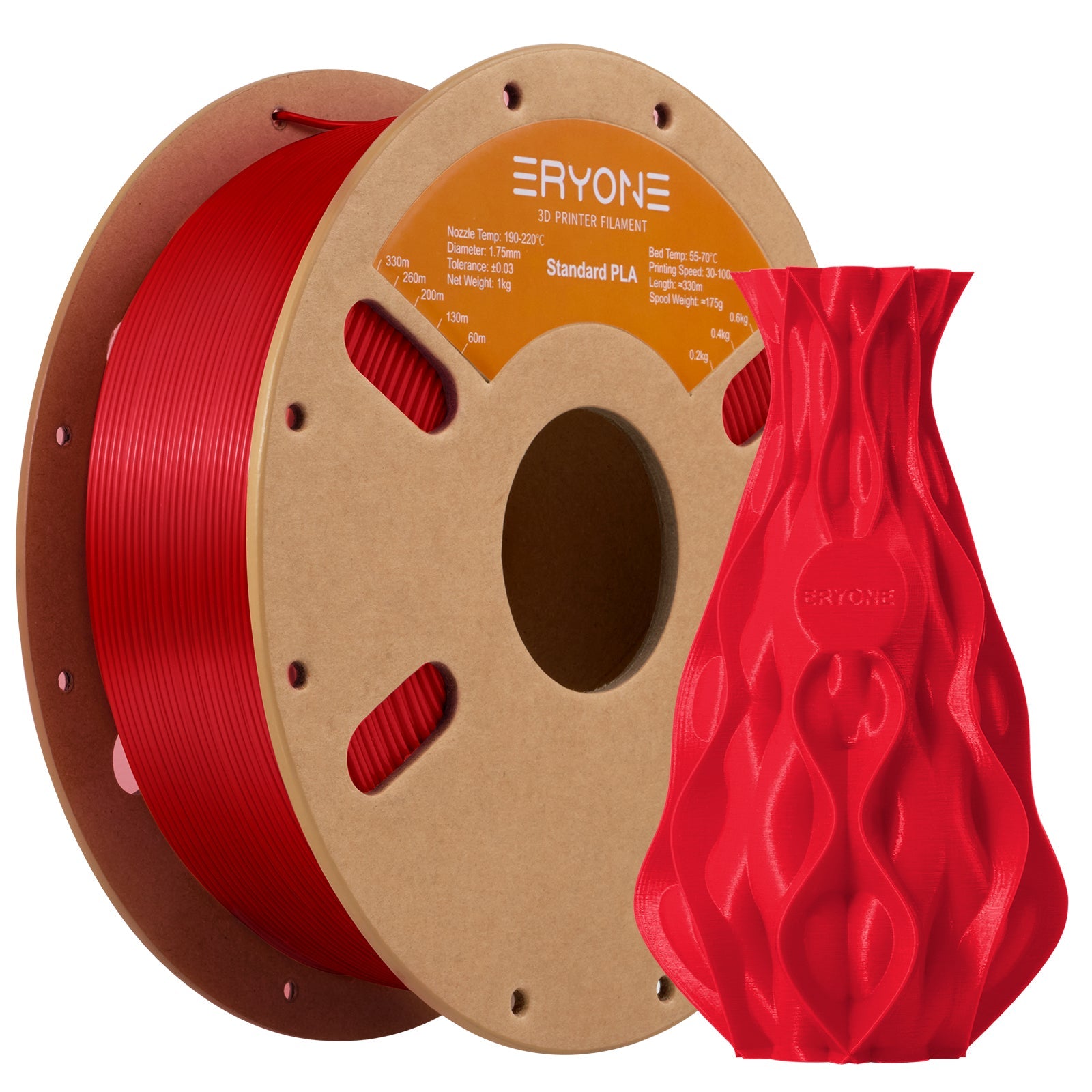 Filament pour imprimante 3D Eryone PLA 1.75mm, précision dimensionnelle +/- 0.05 mm 1kg (2.2LBS)/Pool