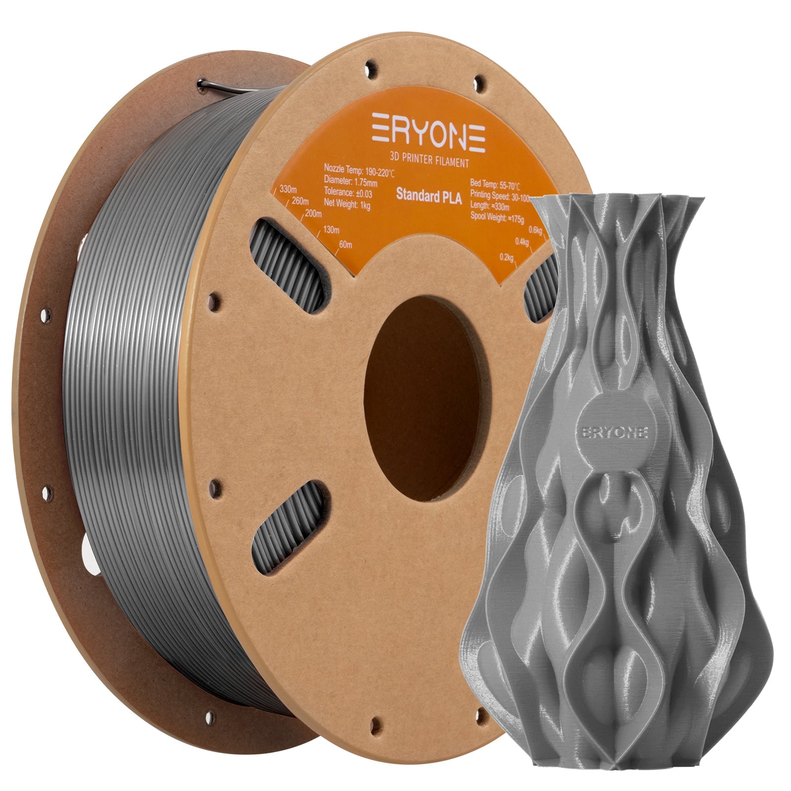 Filament pour imprimante 3D Eryone PLA 1.75mm, précision dimensionnelle +/- 0.05 mm 1kg (2.2LBS)/Pool