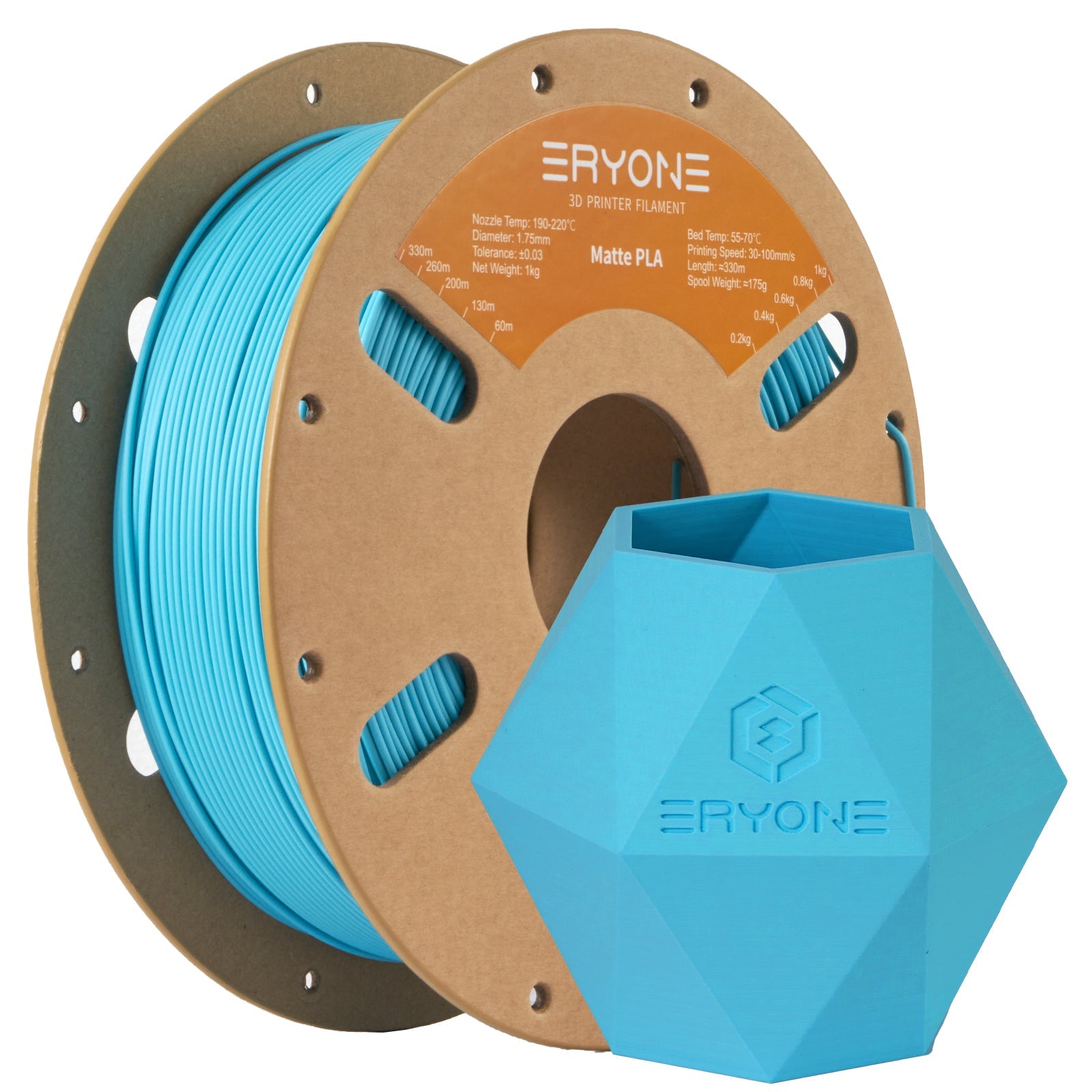 ERYONE Matte PLA Filament, 1.75mm Filament für 3D Drucker, 1KG(2.2LBS)/ Spule