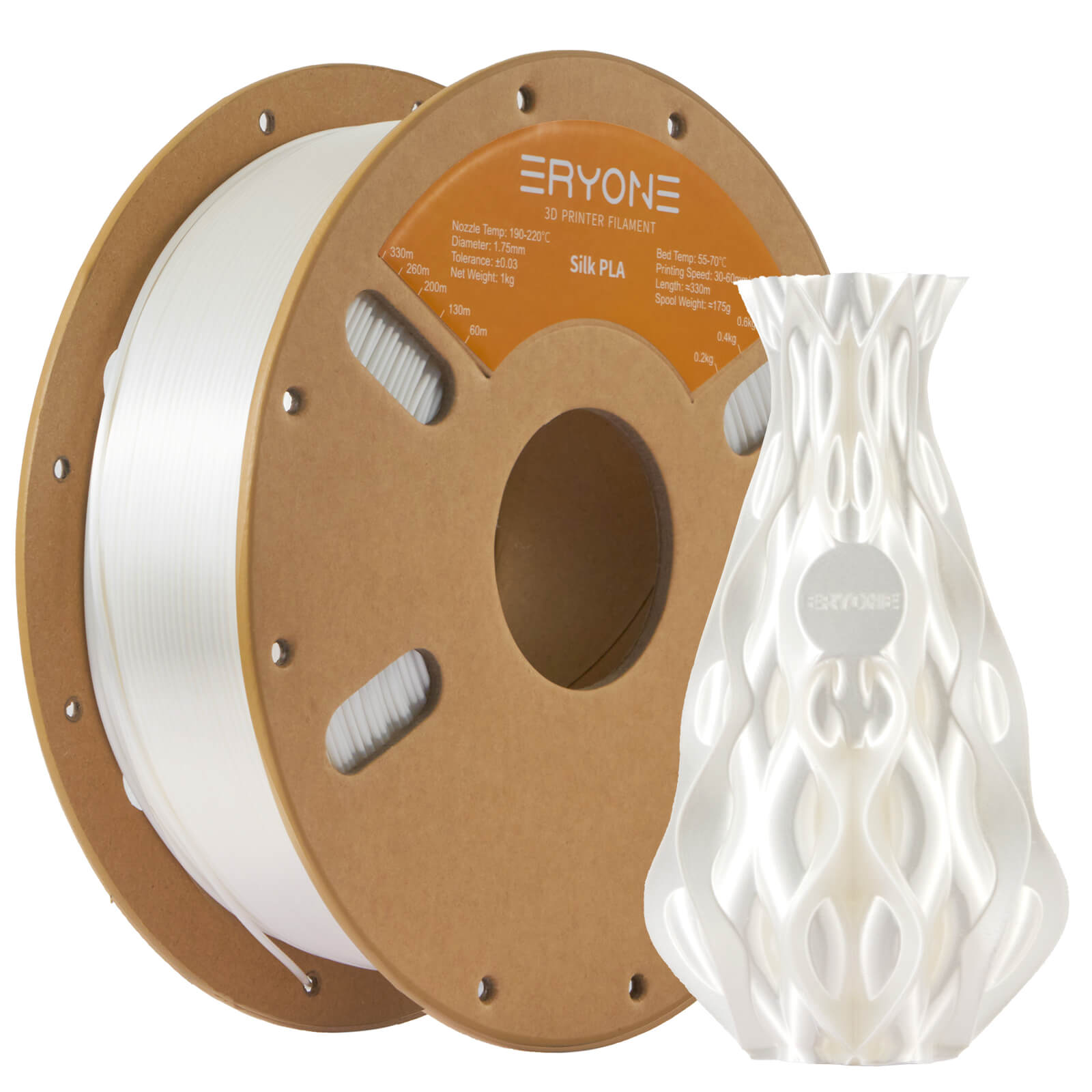 ERYONE Silk PLA Filament 1.75mm, Silky Shiny 3D Printing Material for 3D Printer and 3D Pen, 1kg 1 Spool, 1.75mm