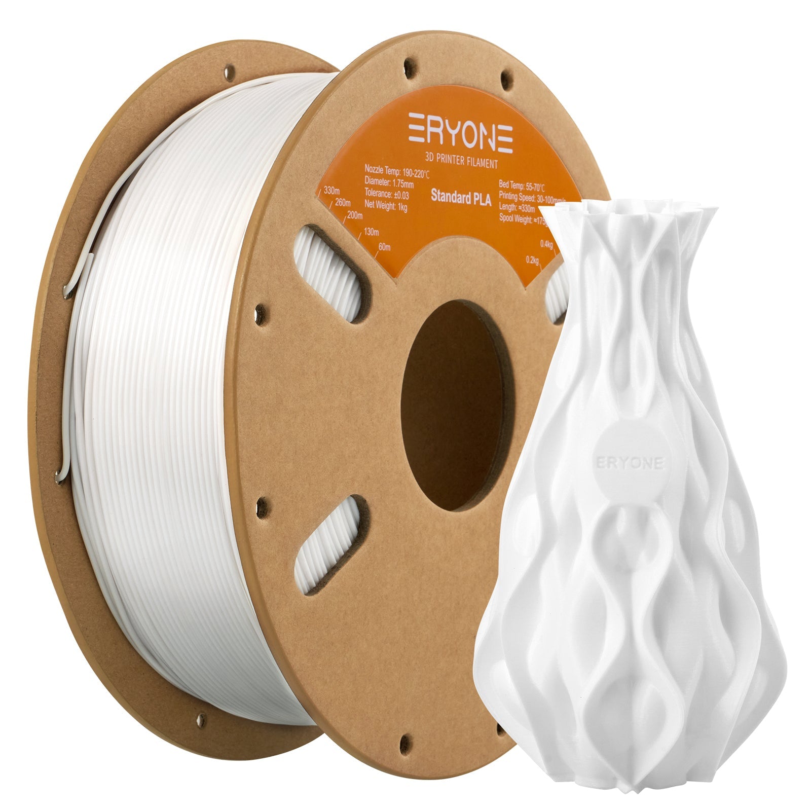 Filament pour imprimante 3D Eryone PLA 1.75mm, précision dimensionnelle +/- 0.05 mm 1kg (2.2LBS)/Pool