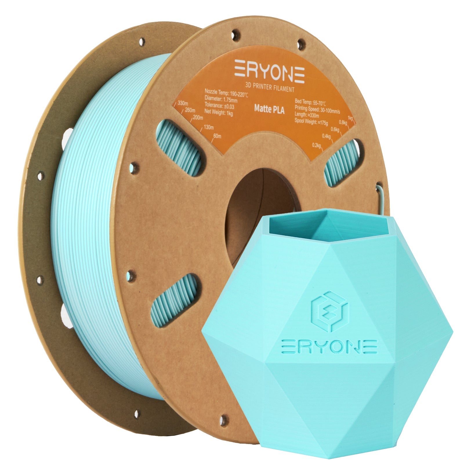 ERYONE Matte PLA Filament, 1.75mm Filament für 3D Drucker, 1KG(2.2LBS)/ Spule