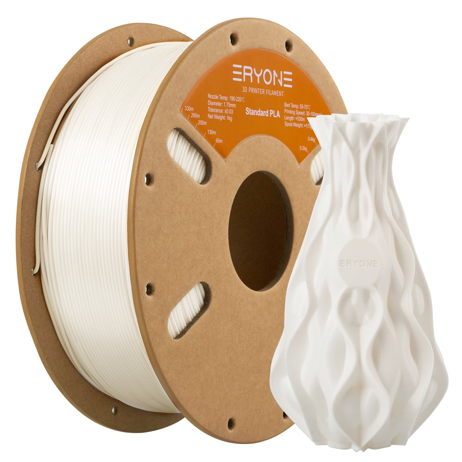 Filament pour imprimante 3D Eryone PLA 1.75mm, précision dimensionnelle +/- 0.05 mm 1kg (2.2LBS)/Pool
