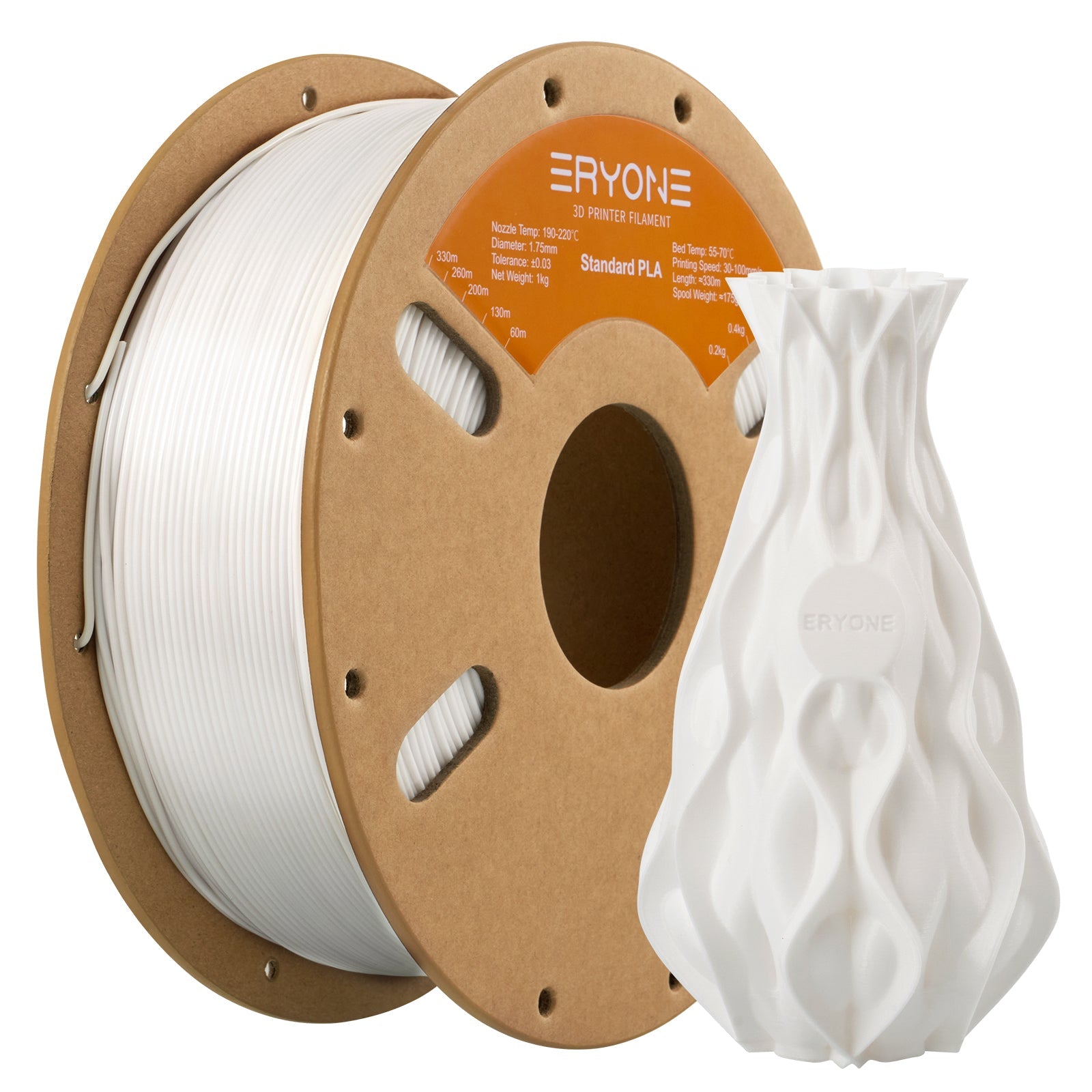Filament pour imprimante 3D Eryone PLA 1.75mm, précision dimensionnelle +/- 0.05 mm 1kg (2.2LBS)/Pool