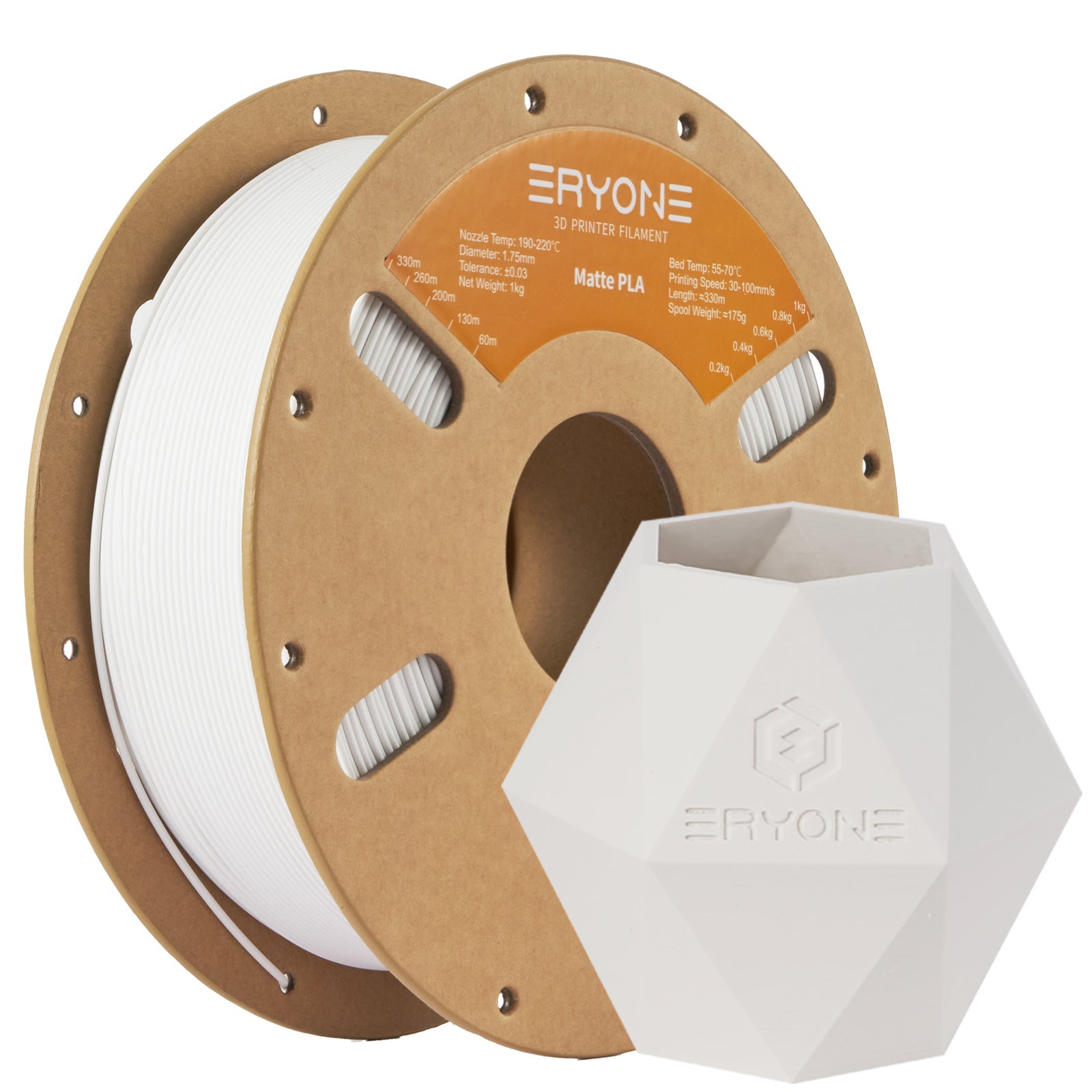 ERYONE Matte PLA Filament, 1.75mm Filament für 3D Drucker, 1KG(2.2LBS)/ Spule