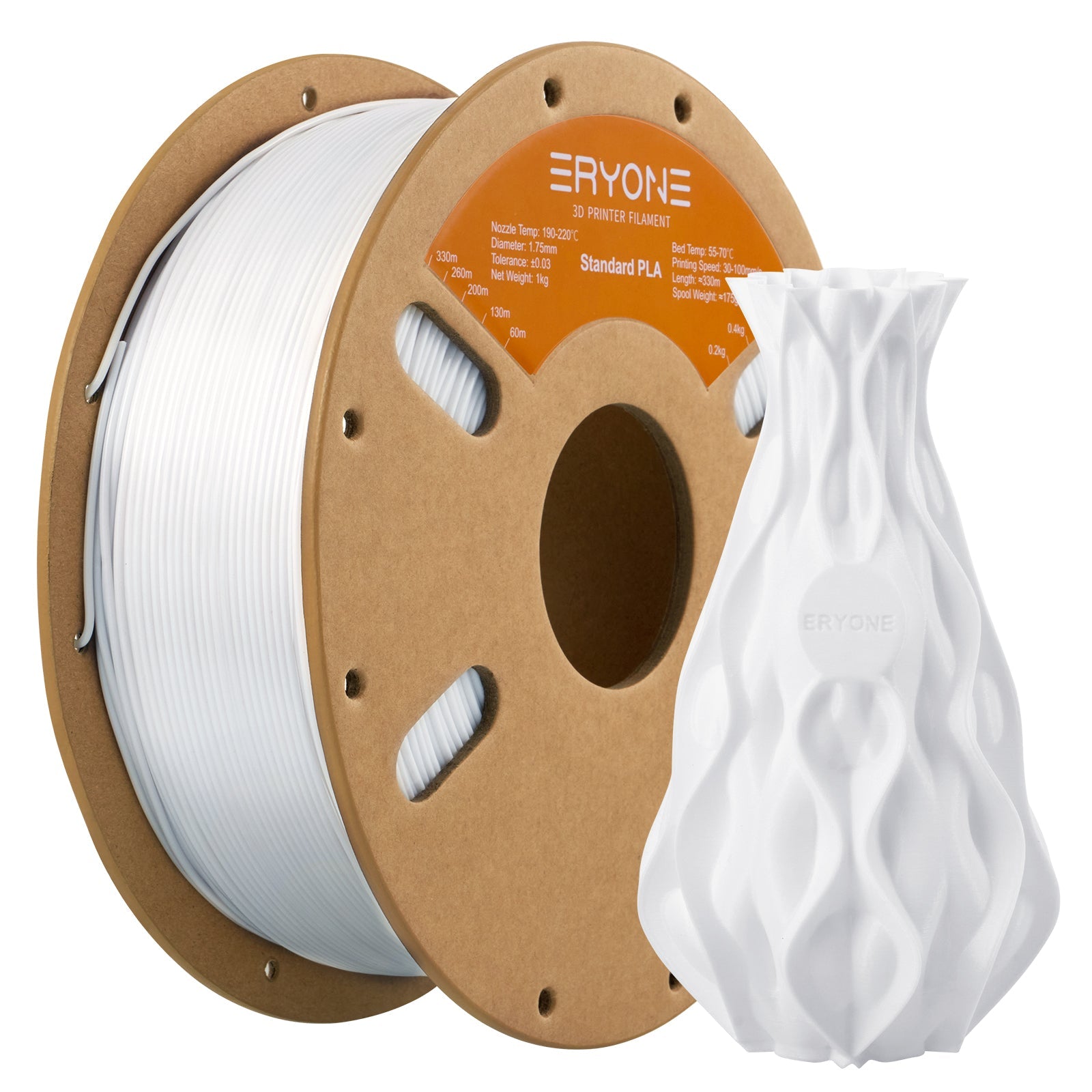 Filament pour imprimante 3D Eryone PLA 1.75mm, précision dimensionnelle +/- 0.05 mm 1kg (2.2LBS)/Pool