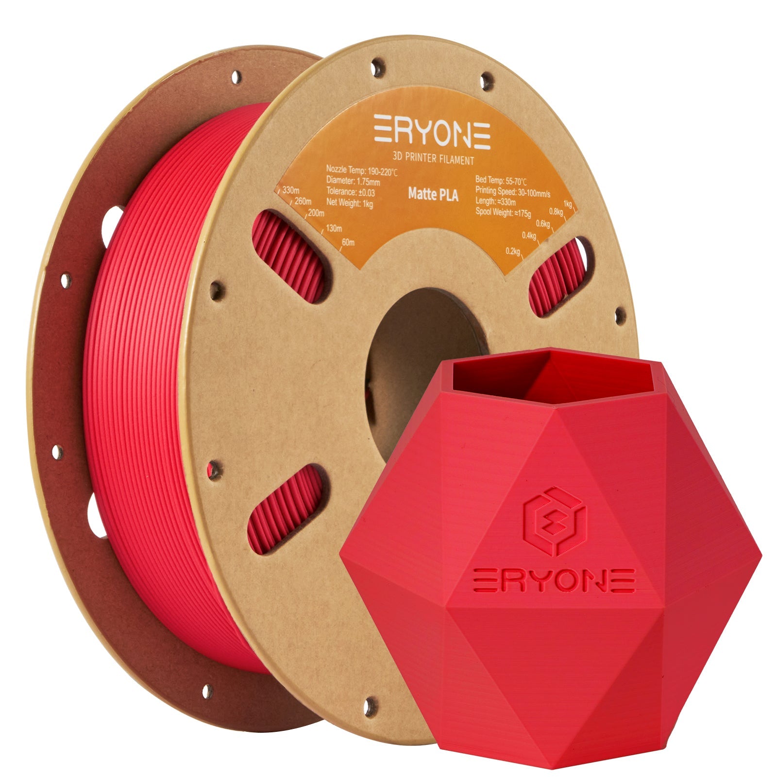 ERYONE Matte PLA Filament, 1.75mm Filament für 3D Drucker, 1KG(2.2LBS)/ Spule