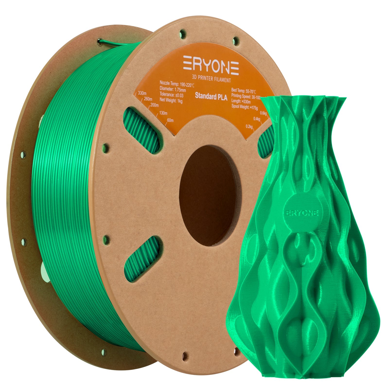 Filament pour imprimante 3D Eryone PLA 1.75mm, précision dimensionnelle +/- 0.05 mm 1kg (2.2LBS)/Pool