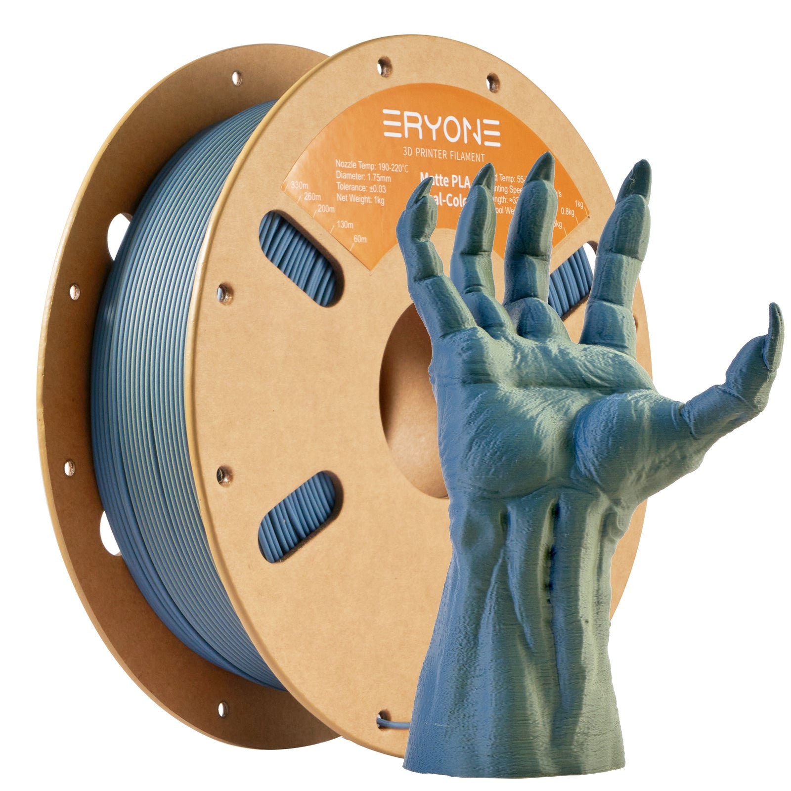 ERYONE 1kg (2.2LBS)/Spool 1.75mm Matte Dual-Color PLA Filament for 3D Printers,Accuracy +/- 0.03 mm