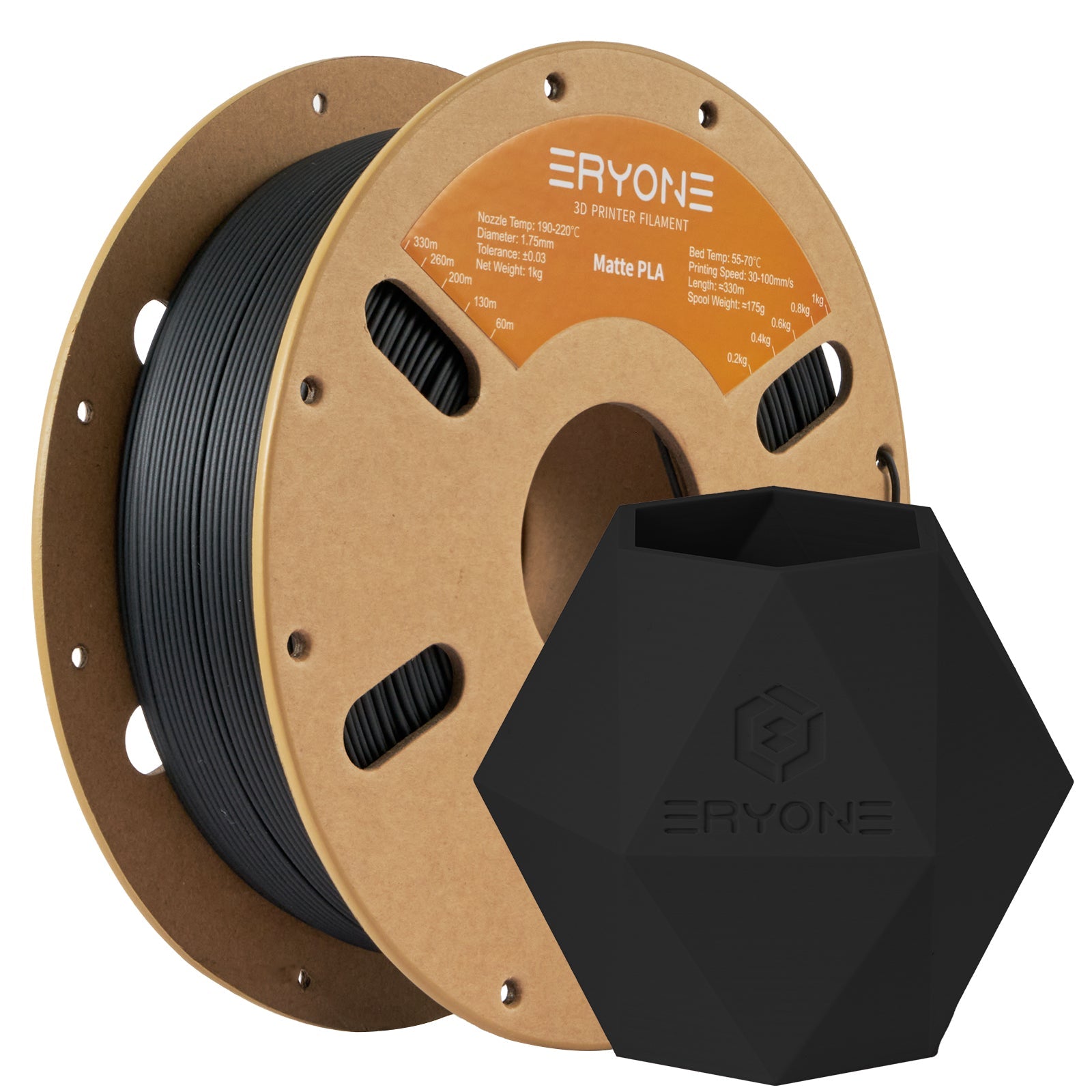 ERYONE Matte PLA Filament, 1.75mm Filament für 3D Drucker, 1KG(2.2LBS)/ Spule