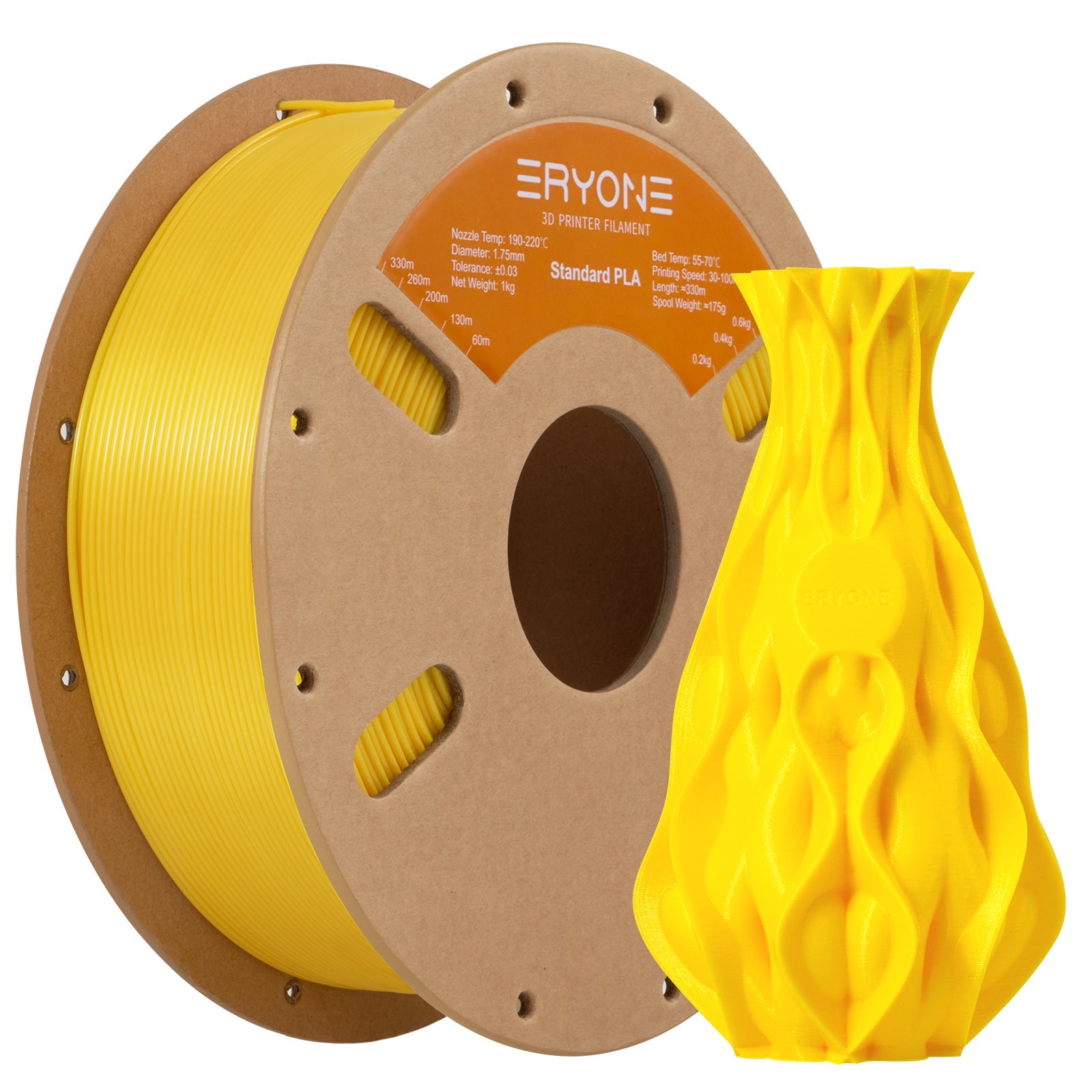 Filament pour imprimante 3D Eryone PLA 1.75mm, précision dimensionnelle +/- 0.05 mm 1kg (2.2LBS)/Pool