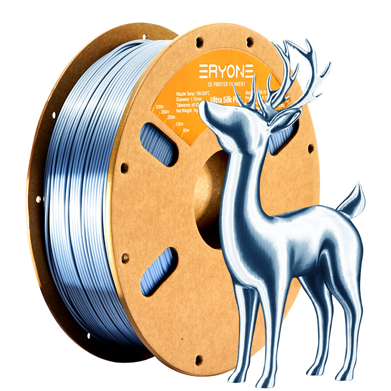 EYONE Ultra Silk PLA Filamento para Impresora 3D 1.75mm, Precisión Dimensional +/- 0.05 mm, 1kg (2.2LBS) / Carrete(más brillante y luminoso que el PLA de seda)