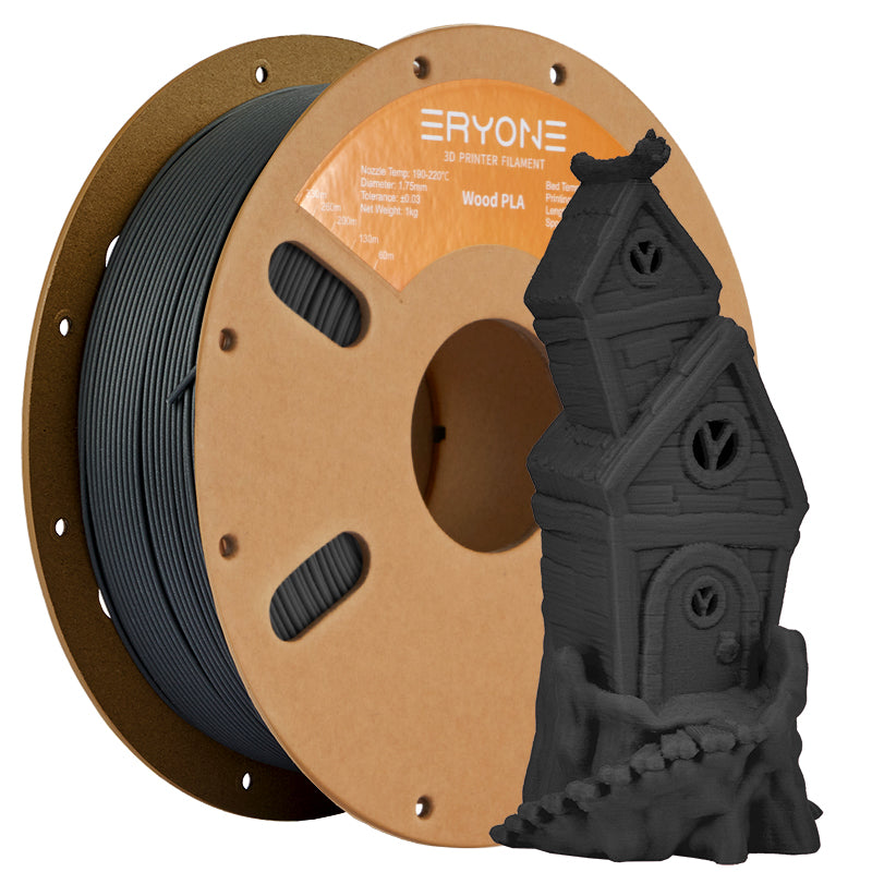 ERYONE Holz PLA Filament 1.75mm für FDM 3D Drucker, -0.03mm, 1kg
