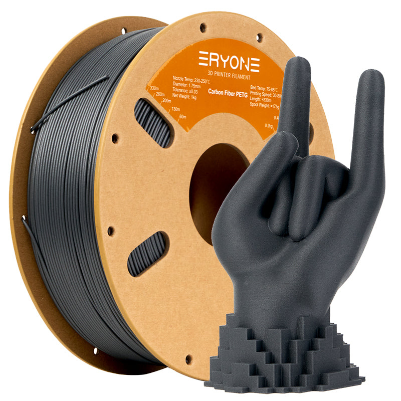 Filamento PETG ERYONE de 1,75 mm ±0,03 mm para impresoras 3D, 1 kg (2,2 lb) por bobina