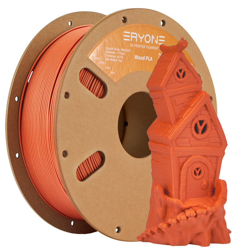 ERYONE Holz PLA Filament 1.75mm für FDM 3D Drucker, -0.03mm, 1kg