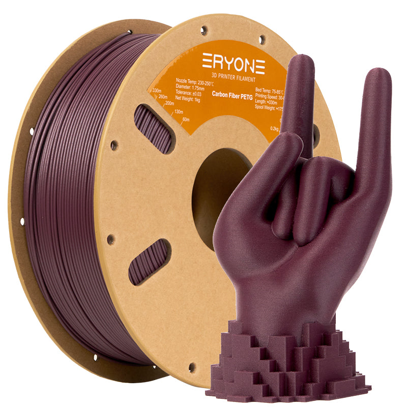 Filamento PETG ERYONE de 1,75 mm ±0,03 mm para impresoras 3D, 1 kg (2,2 lb) por bobina