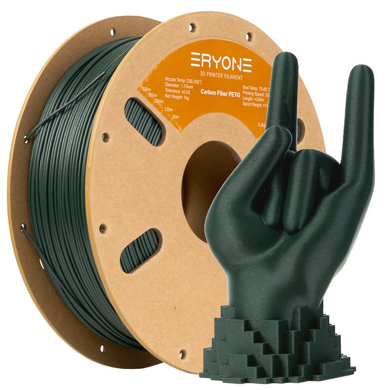 Filamento PETG ERYONE de 1,75 mm ±0,03 mm para impresoras 3D, 1 kg (2,2 lb) por bobina
