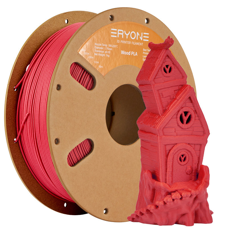 ERYONE Holz PLA Filament 1.75mm für FDM 3D Drucker, -0.03mm, 1kg