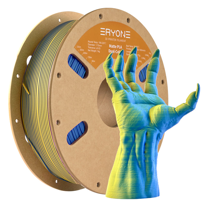 Pre-sale ERYONE 1kg (2.2LBS)/Spool 1.75mm Matte Dual-Color PLA Filament for 3D Printers,Accuracy +/- 0.03 mm(MOQ:20 Rolls)