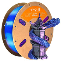 PLA Silk Triple-Color Filament - 1.75mm±0.03mm (1kg) - 1KG / Black&Blue&Purple