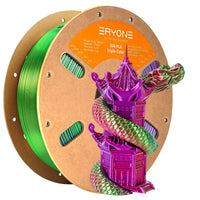 PLA Silk Triple-Color Filament - 1.75mm±0.03mm (1kg) - 1KG / Red&Purple&Green