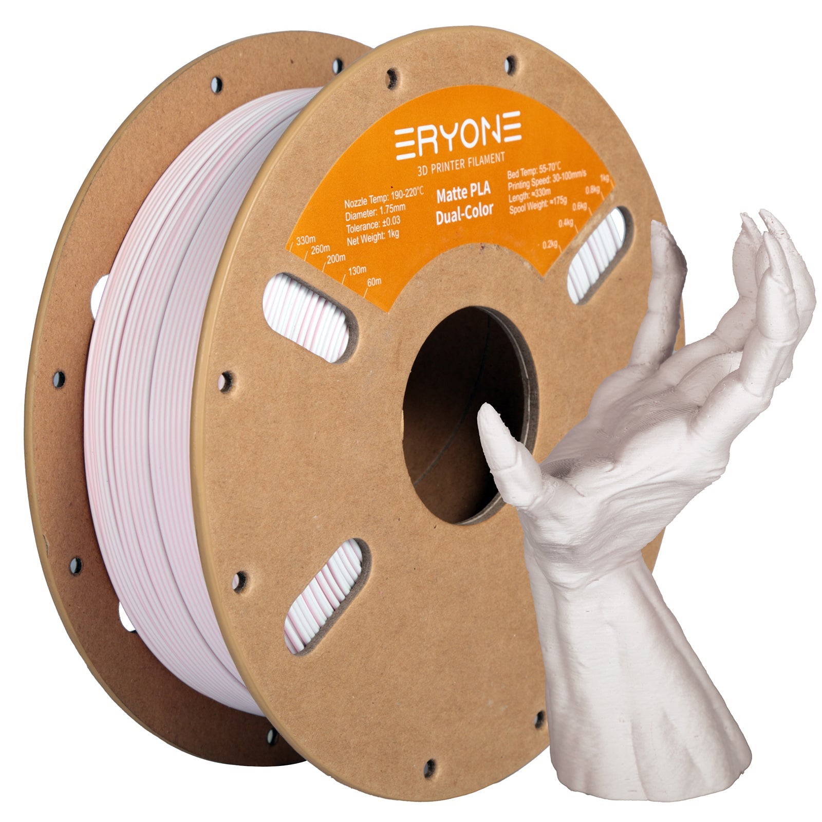 ERYONE 1kg (2.2LBS)/Spool 1.75mm Matte Dual-Color PLA Filament for 3D Printers,Accuracy +/- 0.03 mm