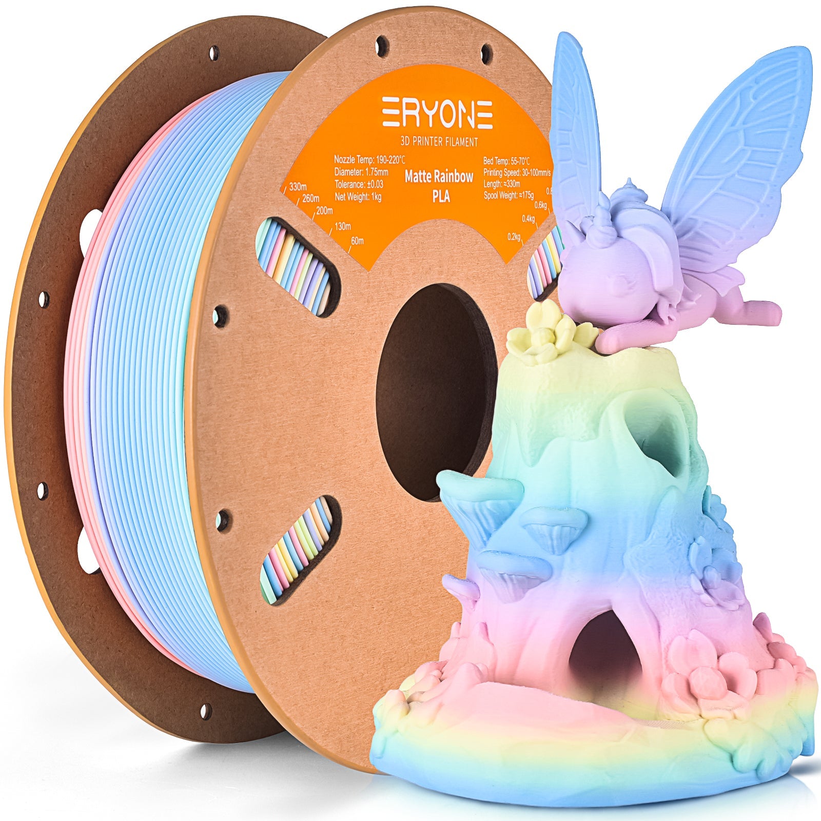 ERYONE Matte PLA Filament, 1.75mm Filament für 3D Drucker, 1KG(2.2LBS)/ Spule