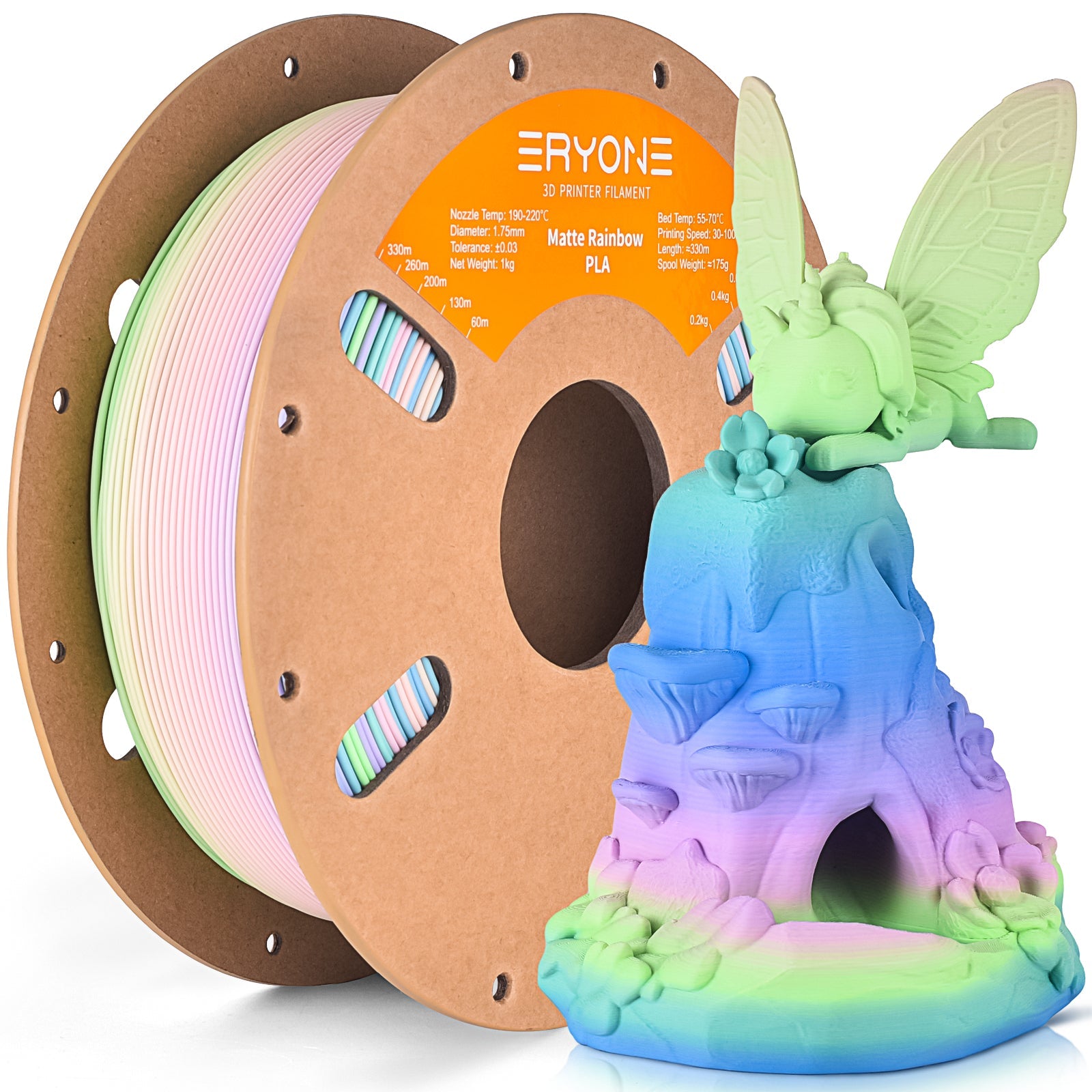 ERYONE Matte PLA Filament, 1.75mm Filament für 3D Drucker, 1KG(2.2LBS)/ Spule