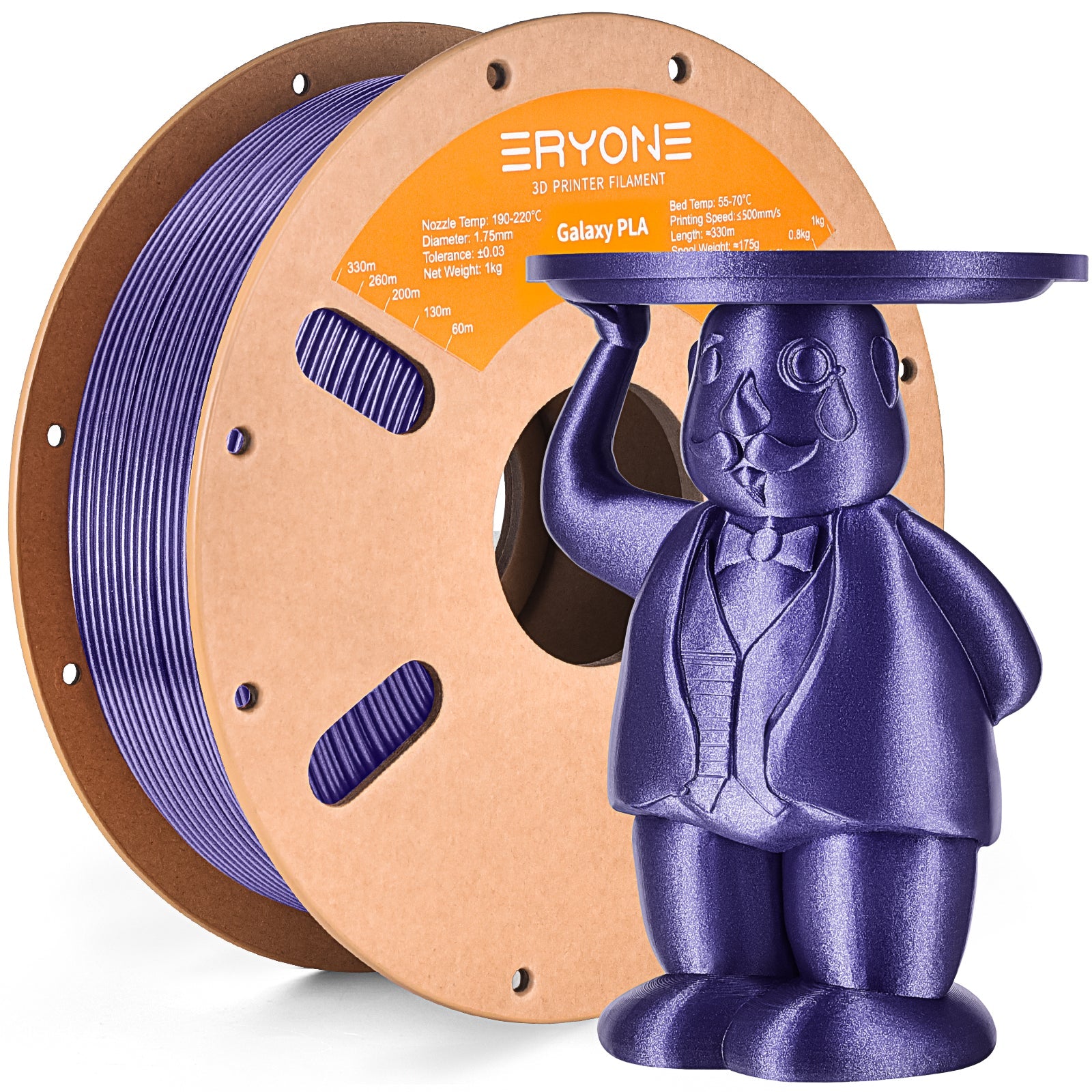 ERYONE Galaxy Sparkly Glitter PLA 3D Drucker Filament 1.75mm, Maßgenauigkeit +/- 0.05 mm, 1kg (2.2LBS) / Spule
