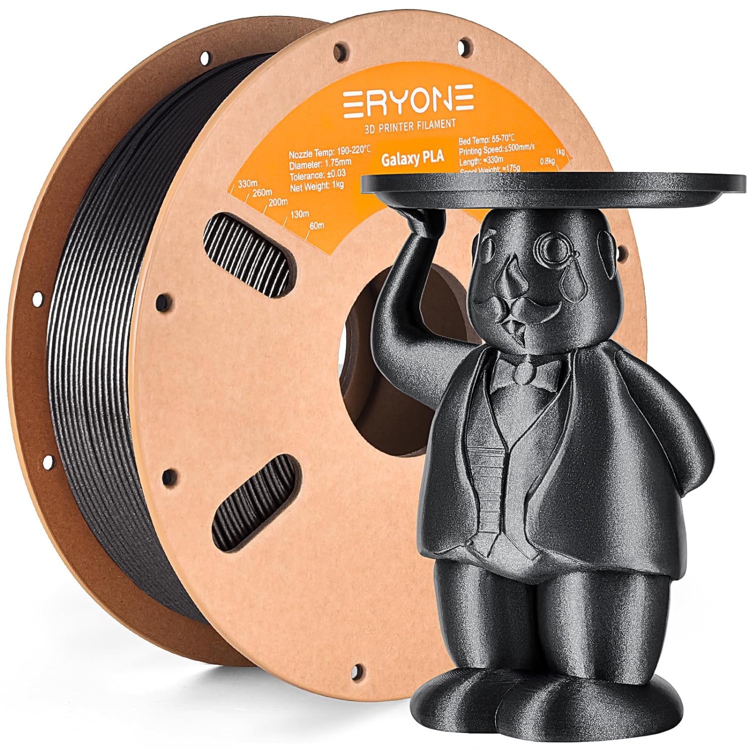 ERYONE Galaxy Sparkly Glitter PLA 3D Drucker Filament 1.75mm, Maßgenauigkeit +/- 0.05 mm, 1kg (2.2LBS) / Spule