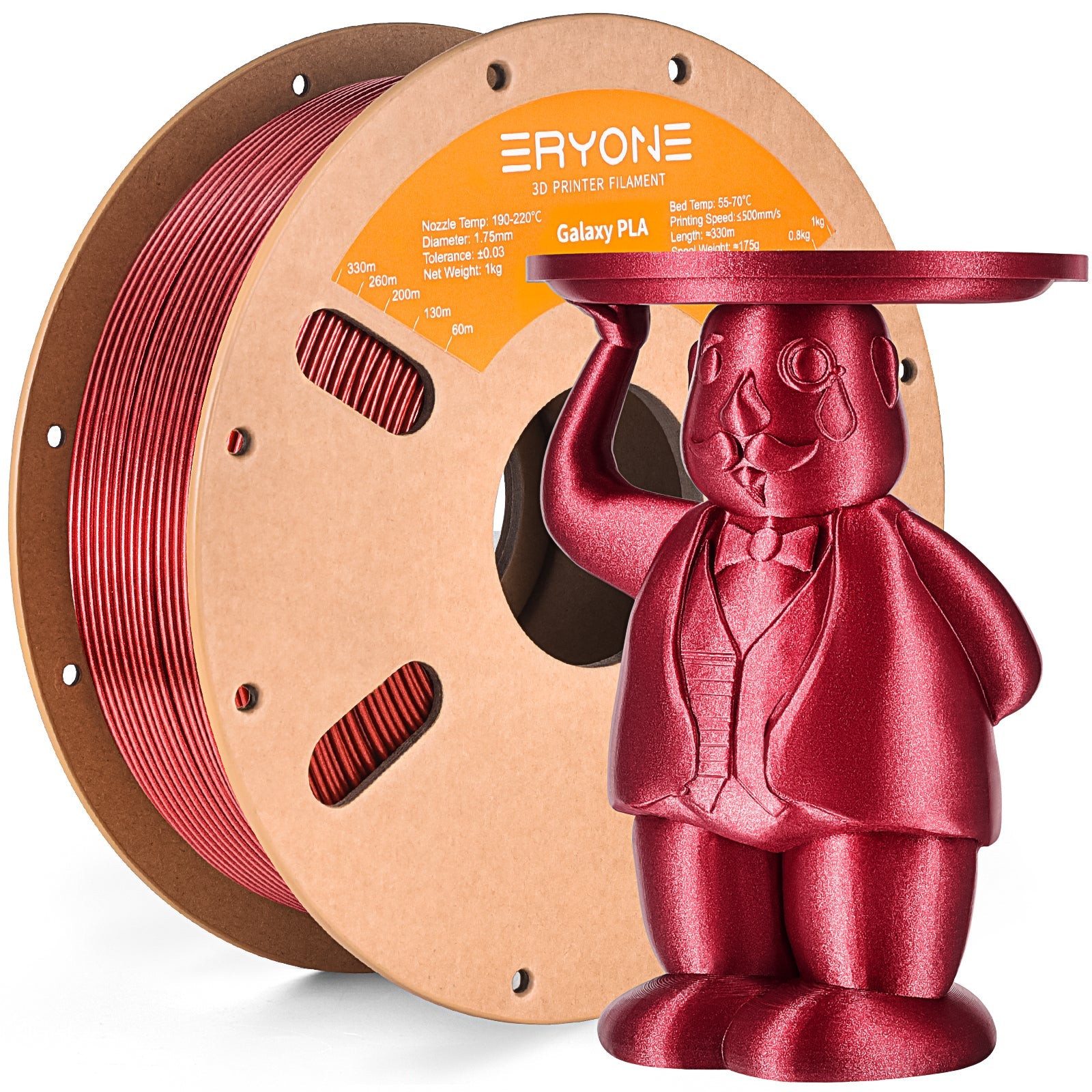 ERYONE Galaxy Sparkly Glitter PLA 3D Drucker Filament 1.75mm, Maßgenauigkeit +/- 0.05 mm, 1kg (2.2LBS) / Spule