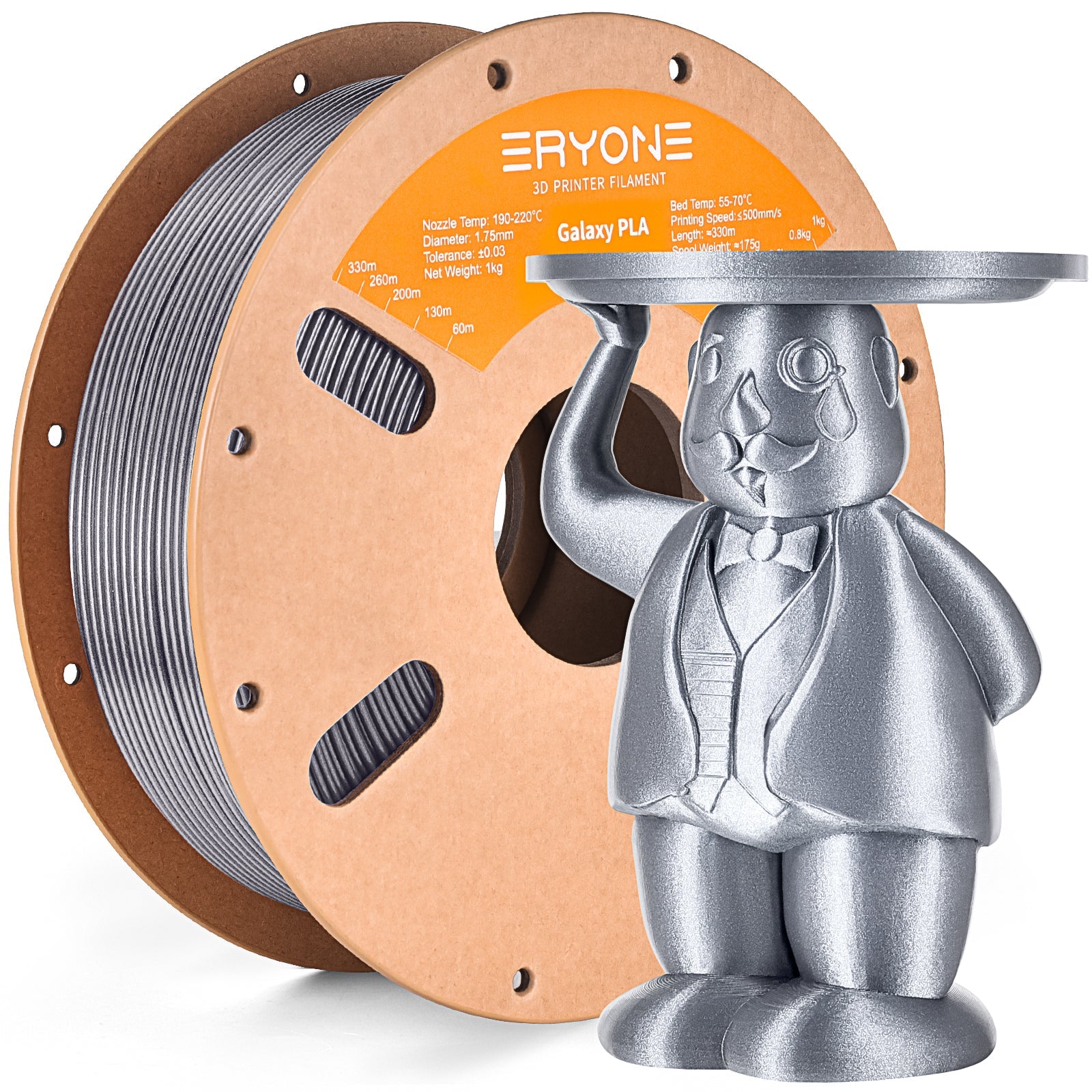 ERYONE Galaxy Sparkly Glitter PLA 3D Drucker Filament 1.75mm, Maßgenauigkeit +/- 0.05 mm, 1kg (2.2LBS) / Spule
