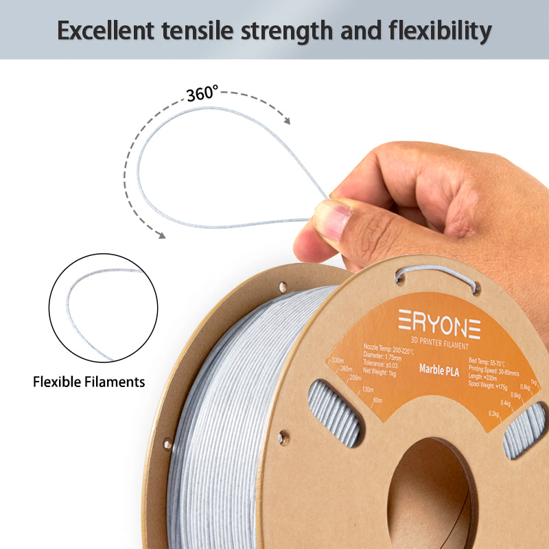 ERYONE Marble PLA Filament 1.75mm, Filamento de impresión 3D PLA para impresora/pluma 3D FDM, 1kg 1 carrete