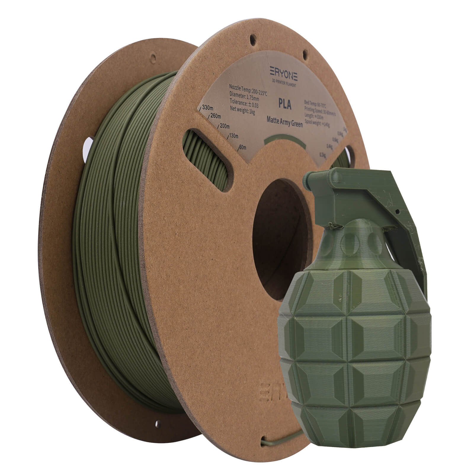 ERYONE Matte PLA Filament, 1.75mm Filament für 3D Drucker, 1KG(2.2LBS)/ Spule