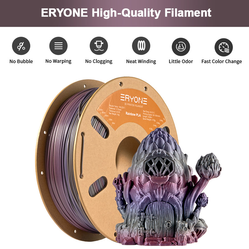 ERYONE 1kg/2.2lbs LAGOON RAINBOW PLA