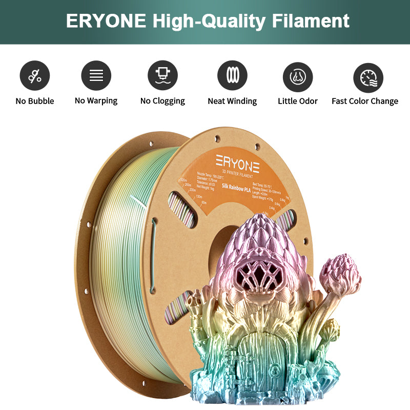 ERYONE 1.75mm 1kg/2.2lbs CLASSICAL RAINBOW PLA FILAMENT