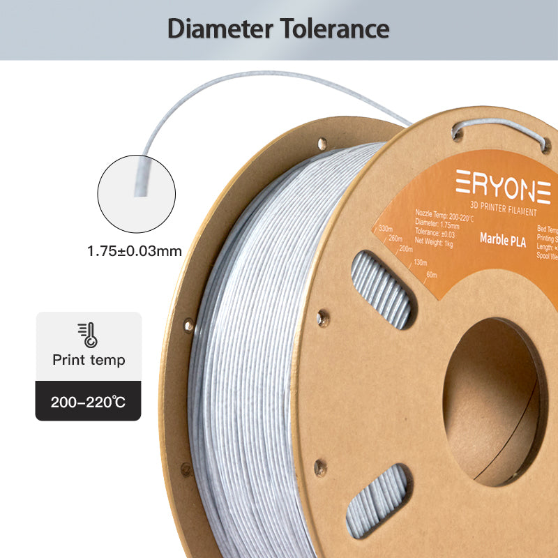 ERYONE Marble PLA Filament 1.75mm, Filamento de impresión 3D PLA para impresora/pluma 3D FDM, 1kg 1 carrete
