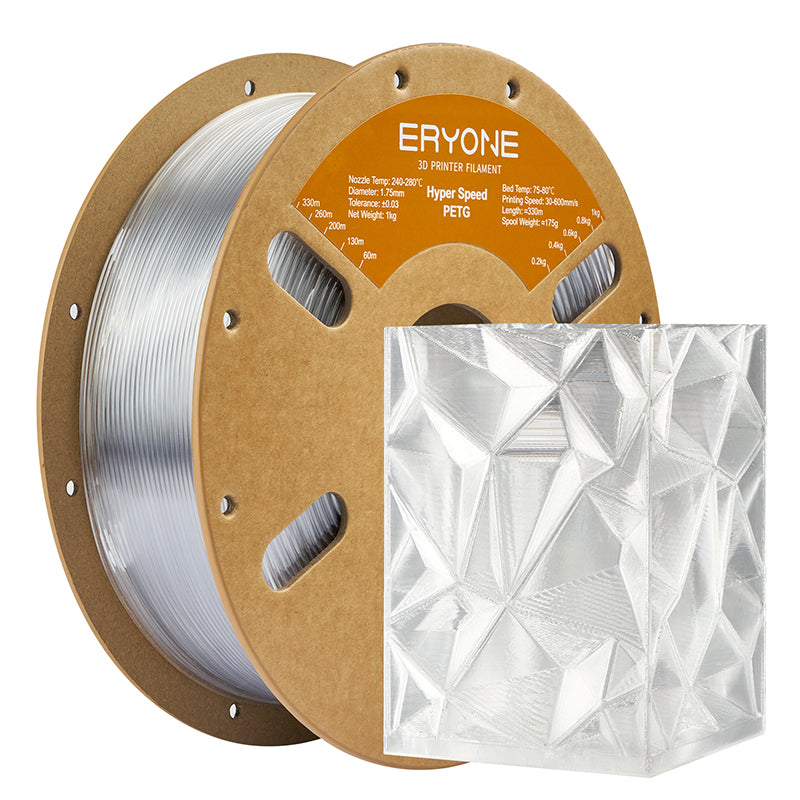 Filamento PETG ERYONE de 1,75 mm ±0,03 mm para impresoras 3D, 1 kg (2,2 lb) por bobina