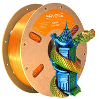 PLA Silk Triple-Color Filament - 1.75mm±0.03mm (1kg) - 1KG / ORANGE&BLUE&GREEN