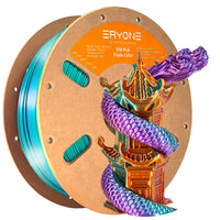 PLA Silk Triple-Color Filament - 1.75mm±0.03mm (1kg) - 1KG / Purple & Teal & Burnt Orange