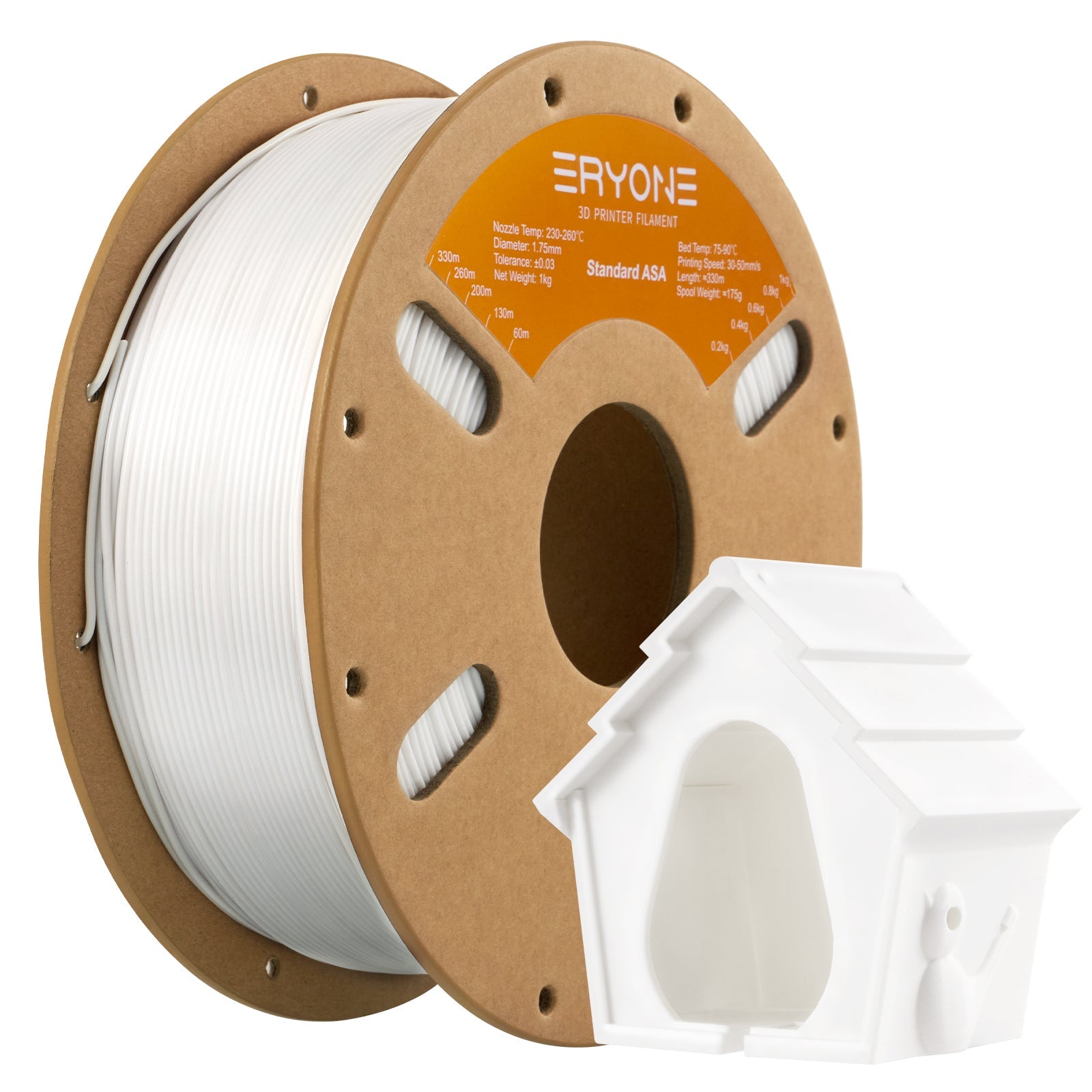 ERYONE ASA 3D-Druckerfilament 1,75 mm, Maßgenauigkeit +/- 0,05 mm, 1 kg (2,2 LBS)/Spule