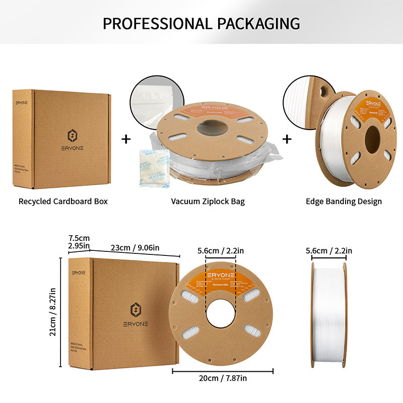ERYONE ASA 3D-Druckerfilament 1,75 mm, Maßgenauigkeit +/- 0,05 mm, 1 kg (2,2 LBS)/Spule